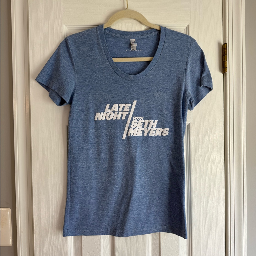 Late Night With Seth Meyers Tee American Apparel Blue Triblend Size Large